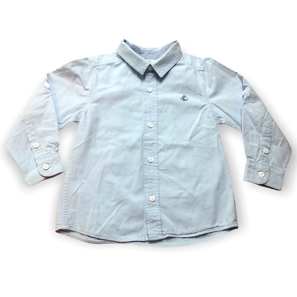 Toddler Blue Button Down Shirt - Picture 1 of 5